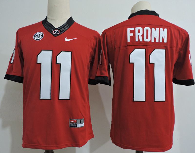 Men Georgia Bulldogs 11 Fromm Red Nike 2025 NCAA Jersey